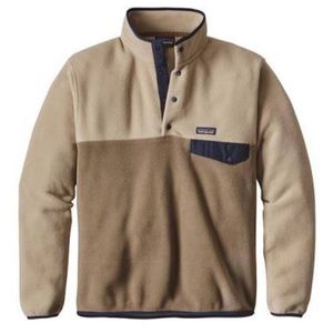 Tan Patagonia Lightweight Snap-T Fleece pullover